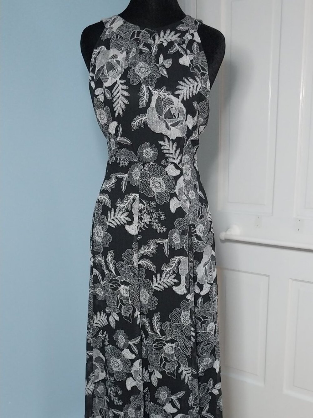 Tommy Hilgiger Halter Dress Black and White